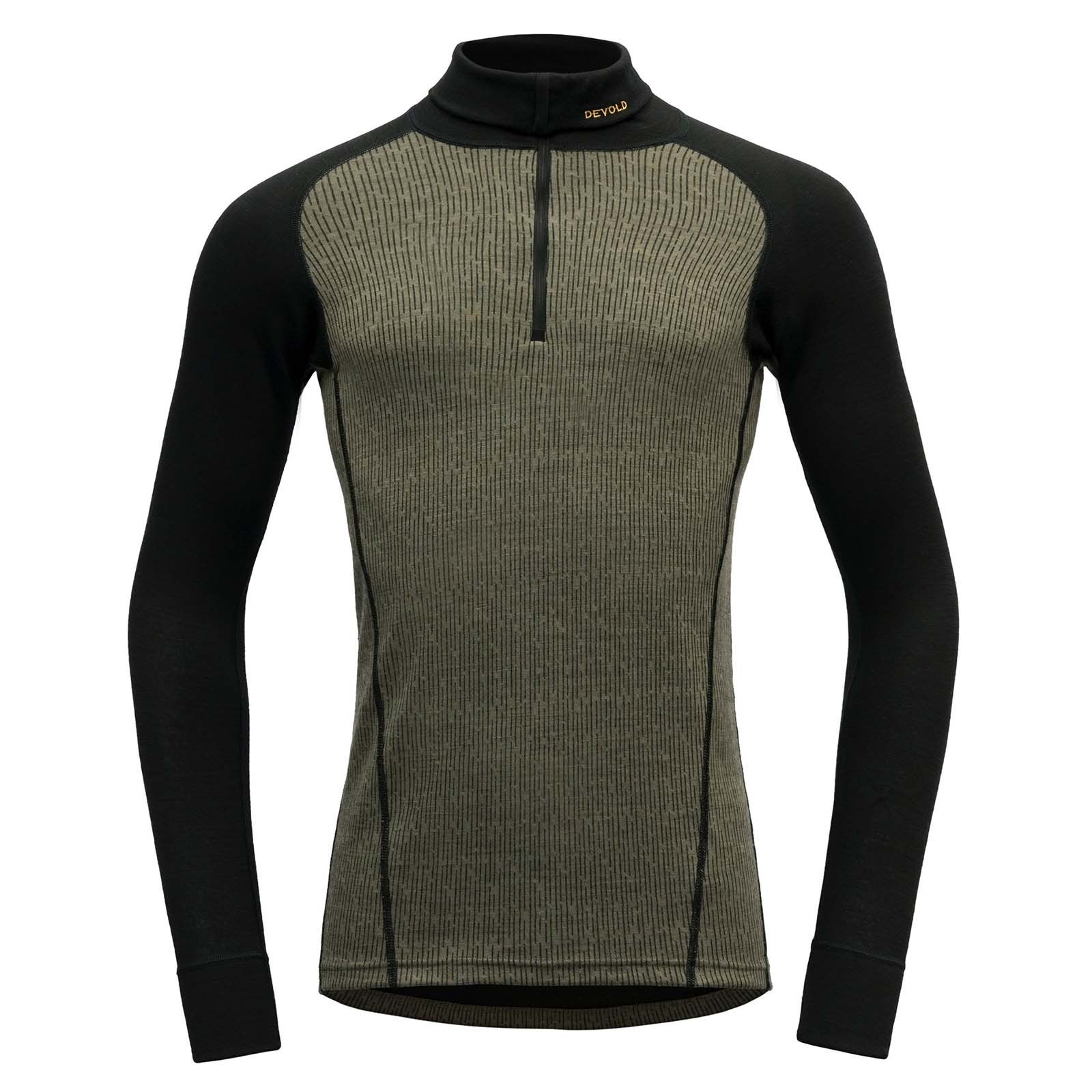 rolák DEVOLD Duo Active Merino 205 Zip Neck Man lichen/caviar